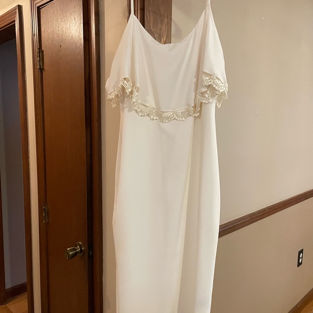 Dress The Population Formal White Dress Size L
